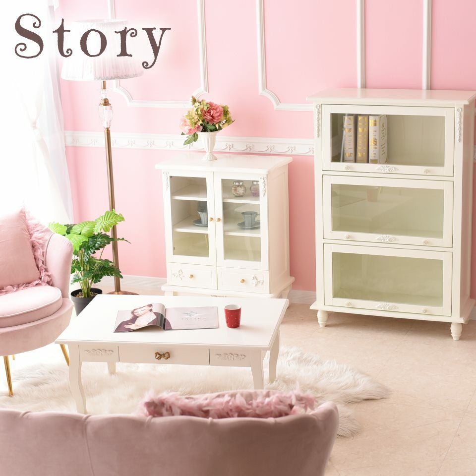 スノーホワイト プリンセス ミニキャビネット 幅65cm 画像5