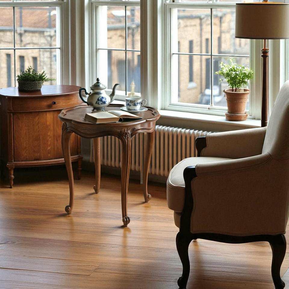 アンティーク調 サイドテーブル 英国調 コーヒーテーブル オーク材 高級 画像2