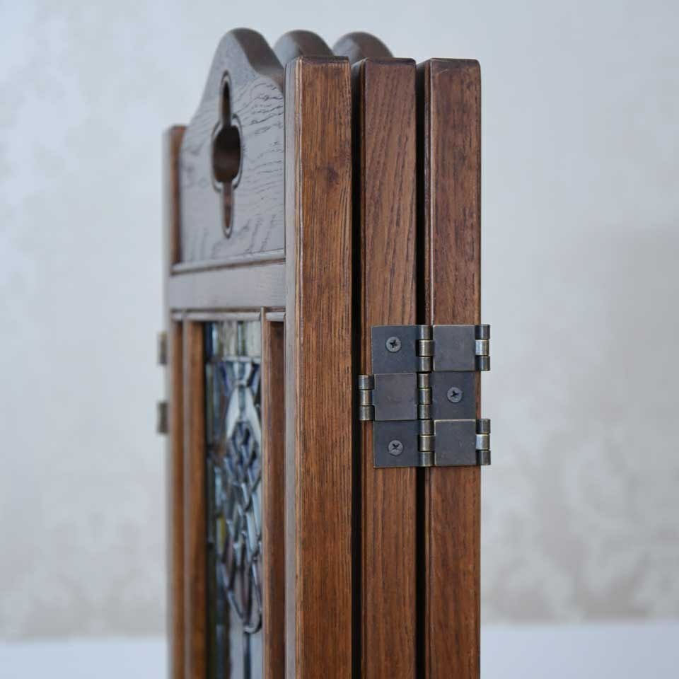 アンティーク調 スクリーン 英国調 パーティション 間仕切り オーク材 高級 画像6