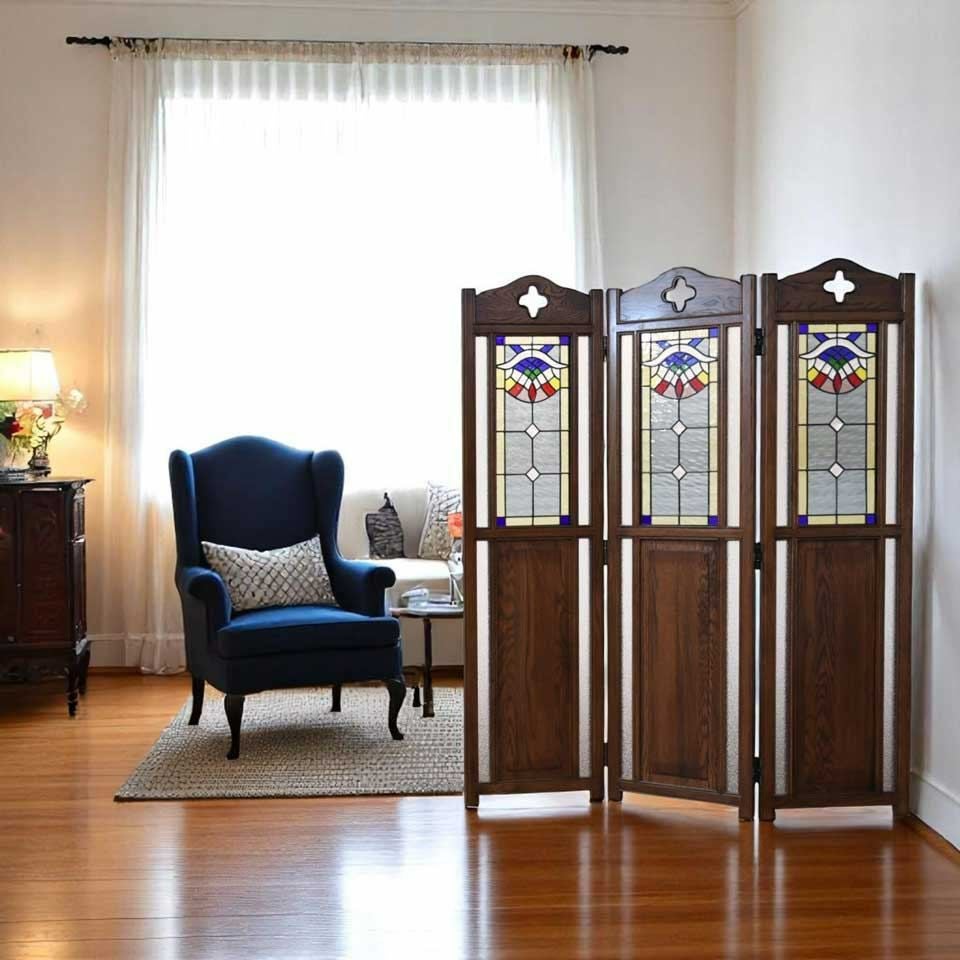 アンティーク調 スクリーン 英国調 パーティション 間仕切り オーク材 高級 画像7