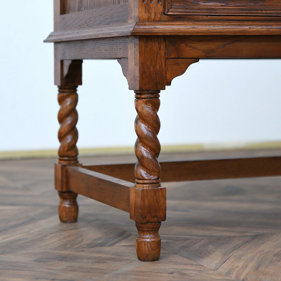 アンティーク調 3段チェスト 英国調 たんす 収納家具 オーク材 高級 画像5