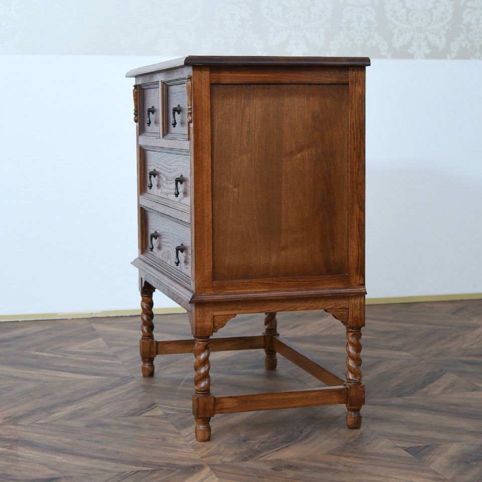 アンティーク調 3段チェスト 英国調 たんす 収納家具 オーク材 高級 画像12
