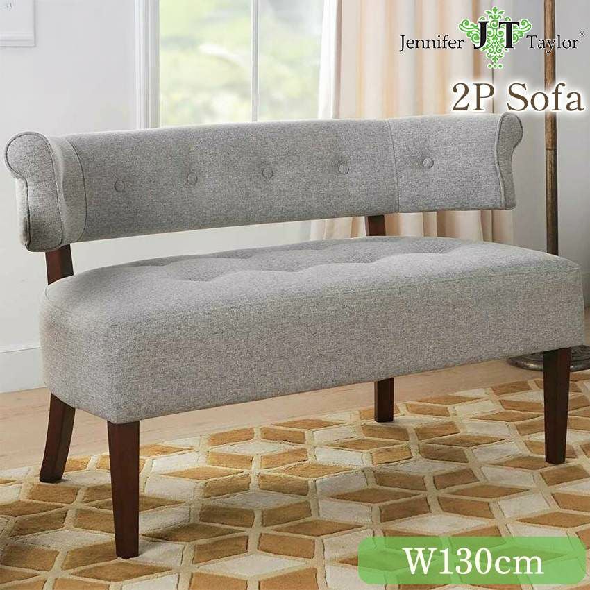 ジェニファーテイラー 2人掛けソファ Jared グレー 幅130cm | ロココ調