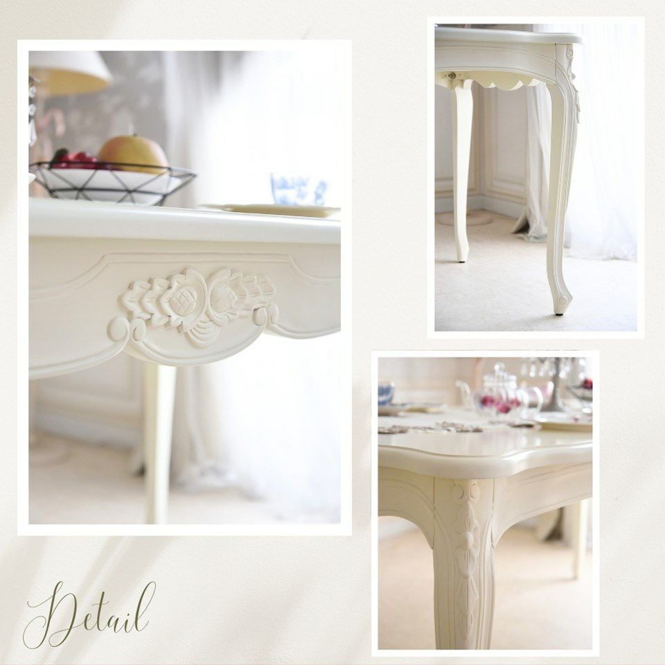 アンリヴェルデ ダイニングセット5P 4人掛け アイボリー 幅145cm 画像7