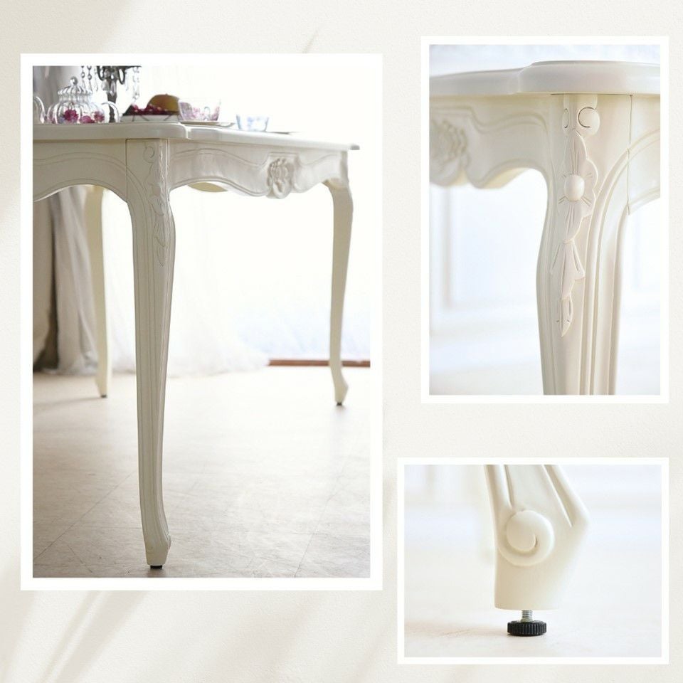 アンリヴェルデ ダイニングセット5P 4人掛け アイボリー 幅175cm 画像8