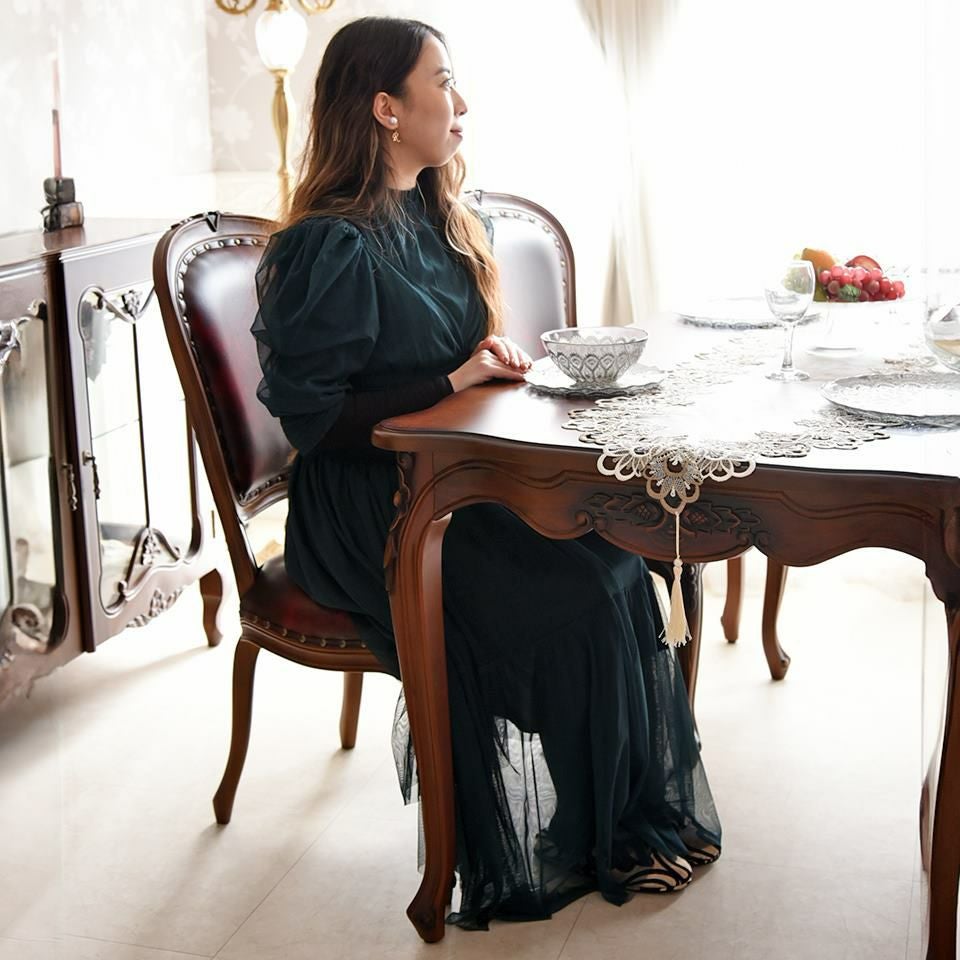 アンリヴェルデ ダイニングセット5P 4人掛け ブラウン ワイン 幅145cm 画像13