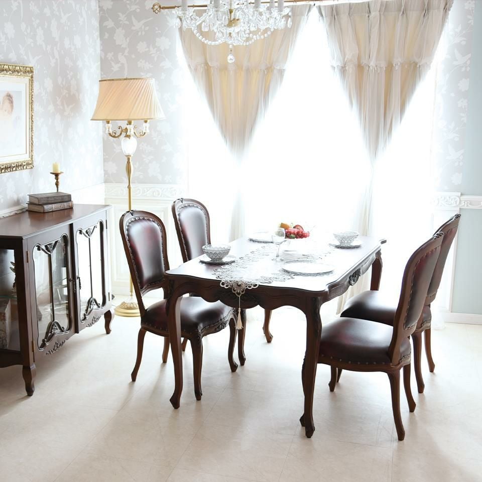 アンリヴェルデ ダイニングセット5P 4人掛け ブラウン ワイン 幅145cm 画像14