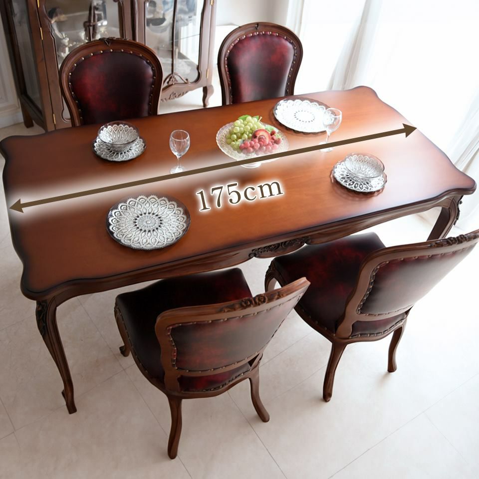 アンリヴェルデ ダイニングセット5P 4人掛け ブラウン ワイン 幅175cm 画像3