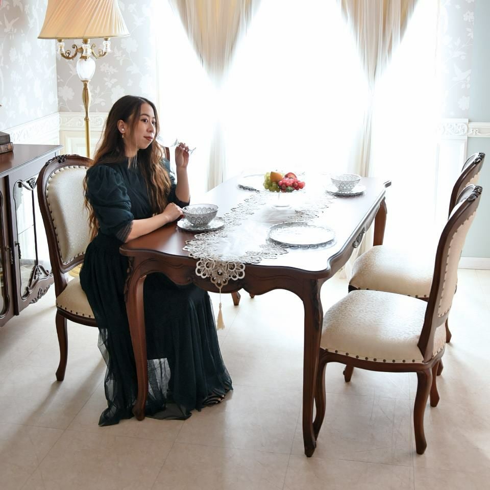 アンリヴェルデ ダイニングセット5P 4人掛け ブラウン アイボリー 幅145cm 画像13