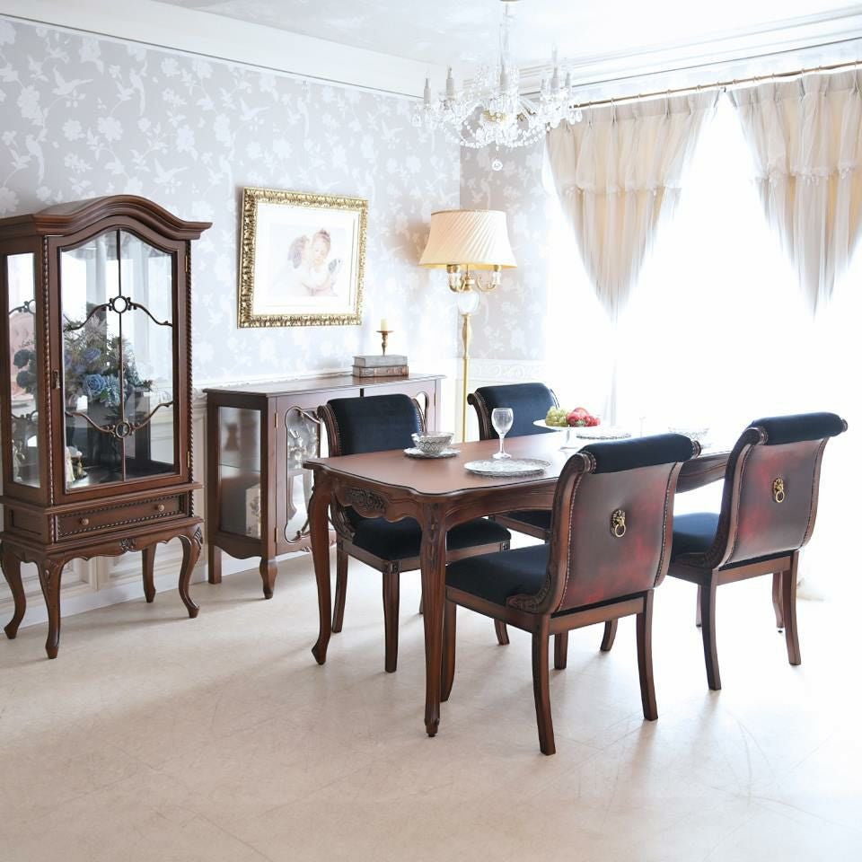 アンリヴェルデ ダイニングセット5P 4人掛け ブラウン ハンドルチェア 幅175cm 画像1