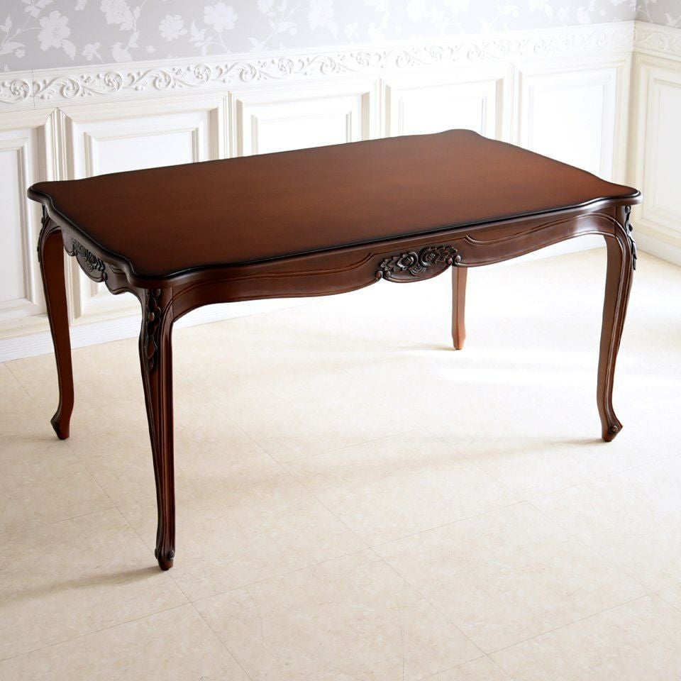 アンリヴェルデ ダイニングセット5P 4人掛け ブラウン ハンドルチェア 幅145cm 画像6