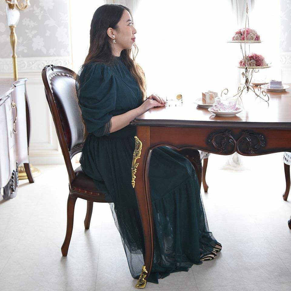 アンリヴェルデ ヴェネチアン 伸長式ダイニングセット5P 4人掛け ワイン 幅150→180cm 画像13