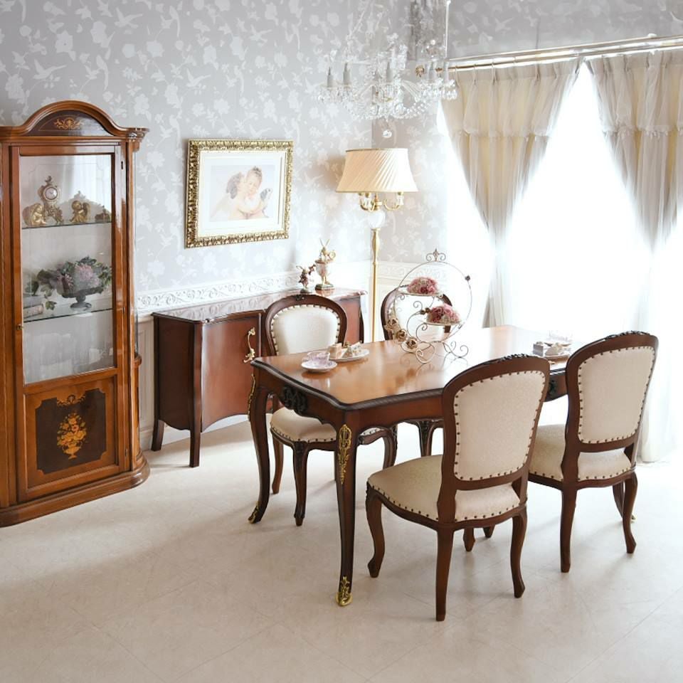 アンリヴェルデ ヴェネチアン 伸長式ダイニングセット5P 4人掛け アイボリー 幅150→180cm 画像1