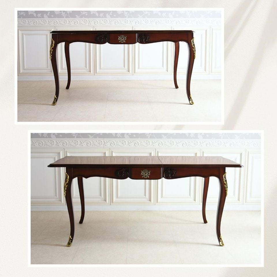 アンリヴェルデ ヴェネチアン 伸長式ダイニングセット5P 4人掛け アイボリー 幅150→180cm 画像6