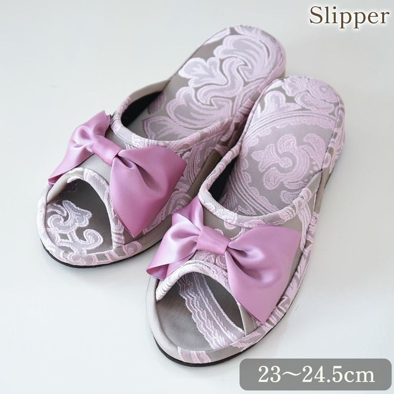 アクアフラワー オペラピンク スリッパ(4cmヒール) 画像サムネイル