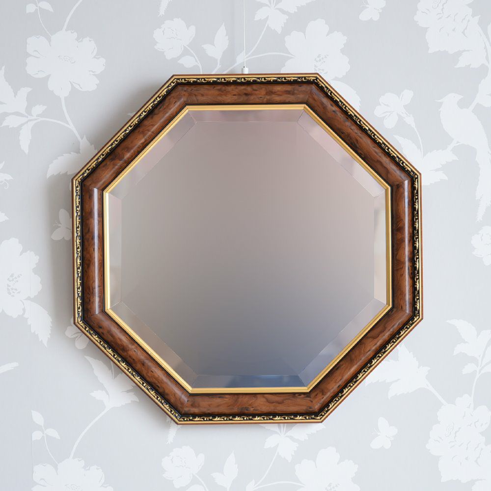イタリア製 八角ミラー 風水 幅51.5cm 画像2