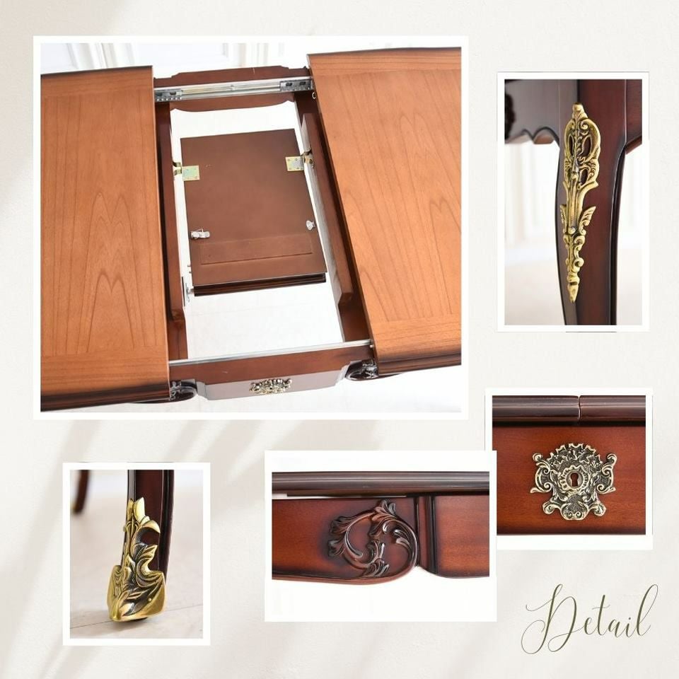 アンリヴェルデ ヴェネチアン 伸長式ダイニングセット7P 6人掛け ブラウン アイボリー 幅150→180cm 画像8