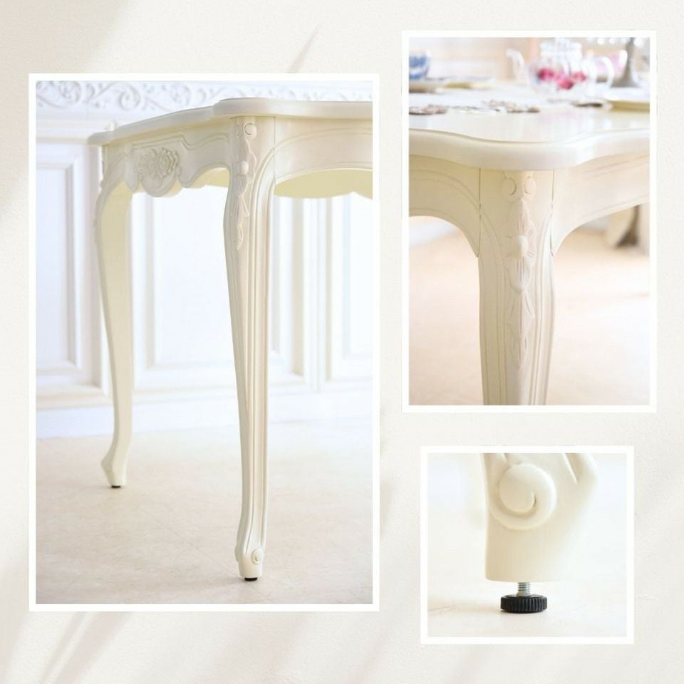 アンリヴェルデ ダイニングテーブル アイボリー 幅145cm 画像10