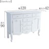 フィレンツェ サイドボード ホワイト 幅120cm 画像15サイズ詳細