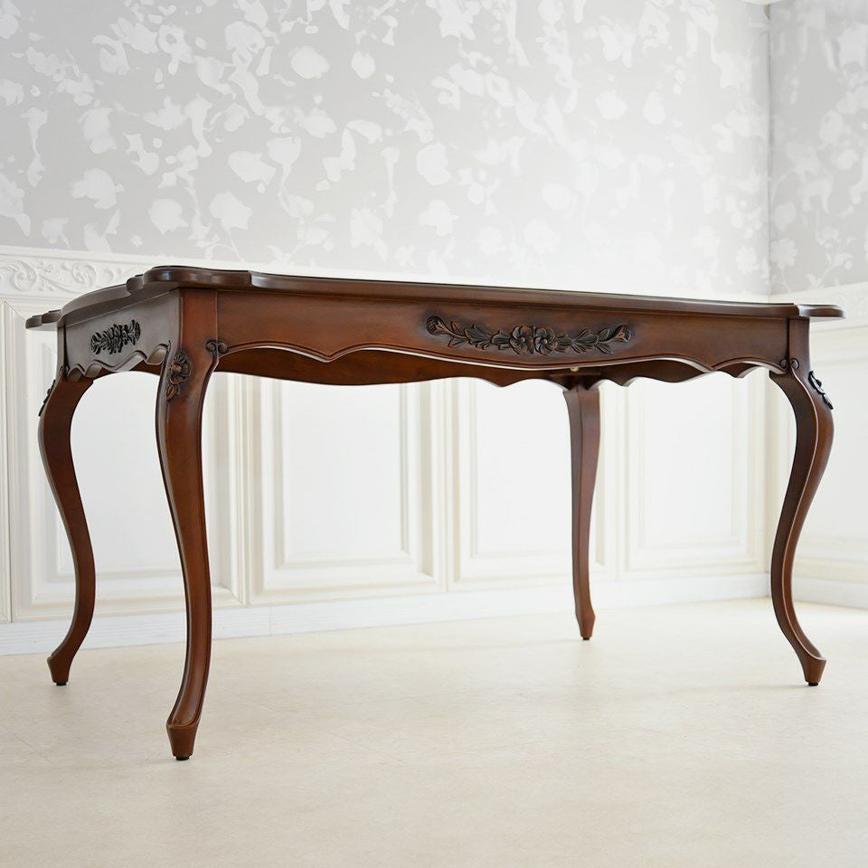 英国調 クイーンアン様式 ダイニングテーブル ブラウン 幅140cm 画像6