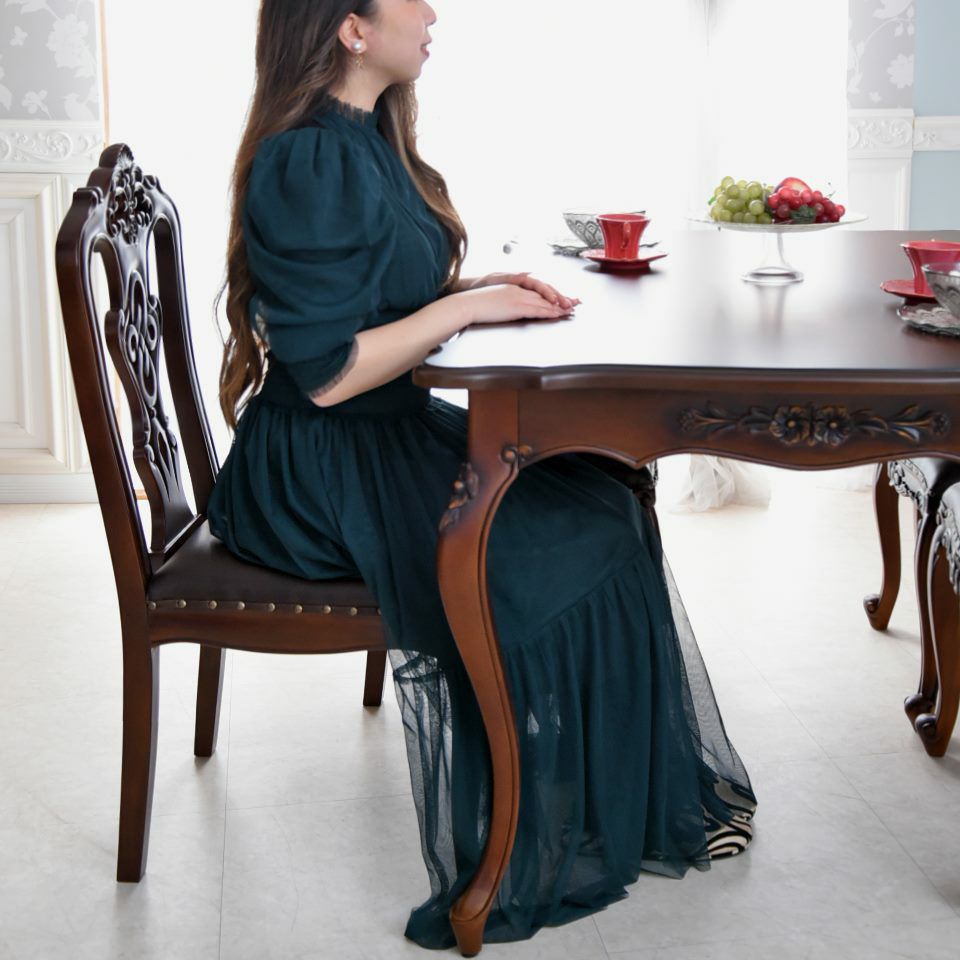 英国調 クイーンアン様式 ダイニングテーブル ブラウン 幅170cm 画像13