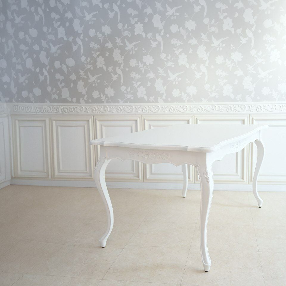 英国調 クイーンアン様式 ダイニングテーブル ホワイト 幅140cm 画像12