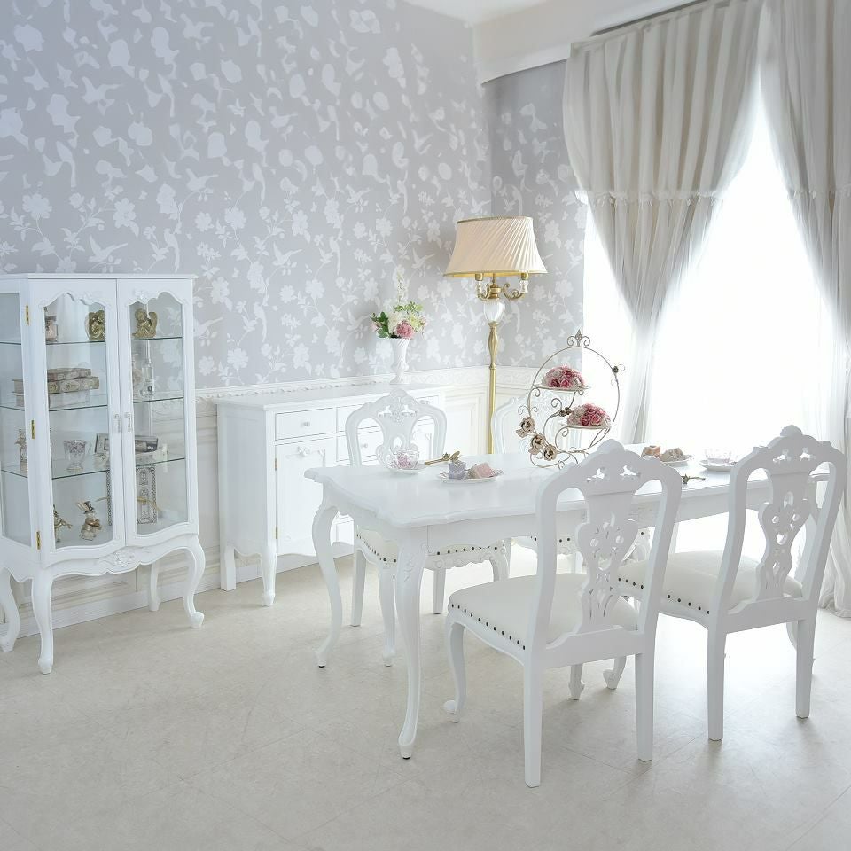 英国調 クイーンアン様式 ダイニングテーブル ホワイト 幅170cm 画像14