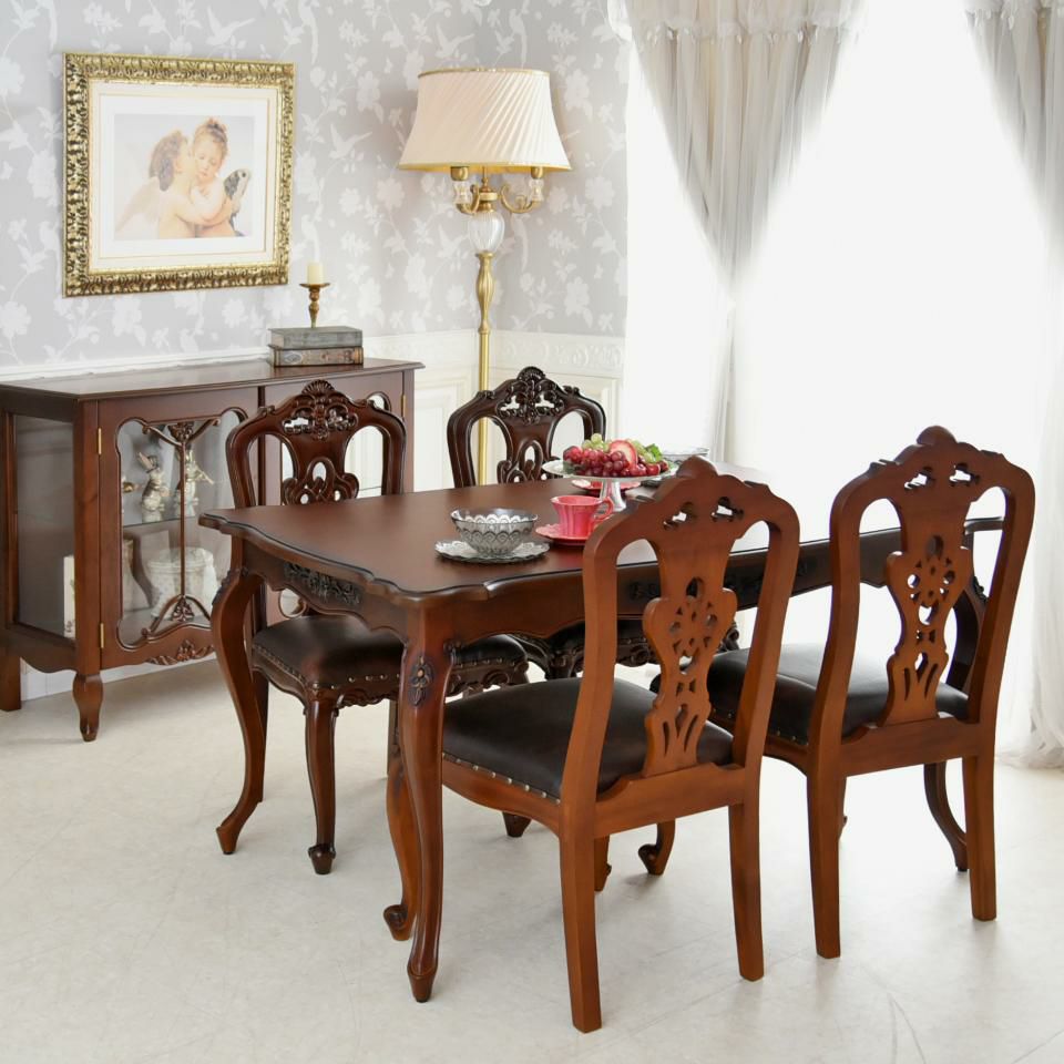 英国調 クイーンアン ダイニングチェア ブラウン 猫脚 画像11