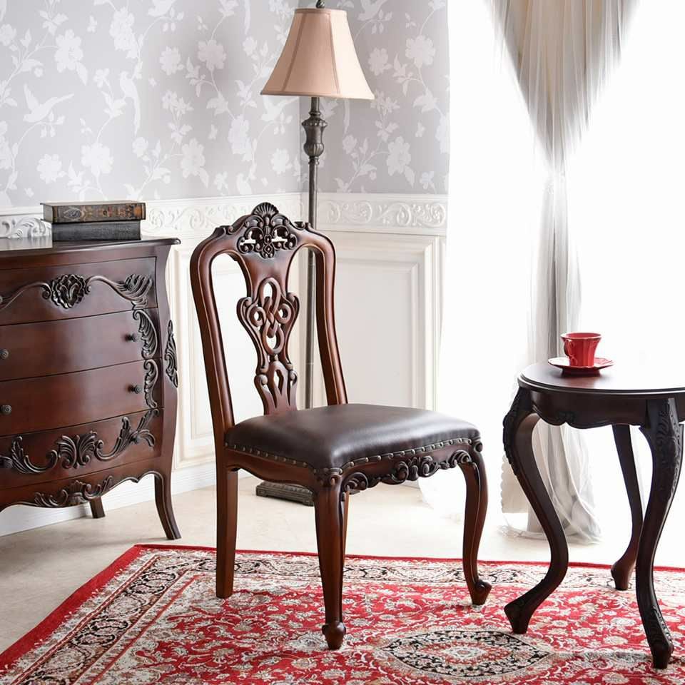 英国調 クイーンアン ダイニングチェア ブラウン 猫脚 画像14