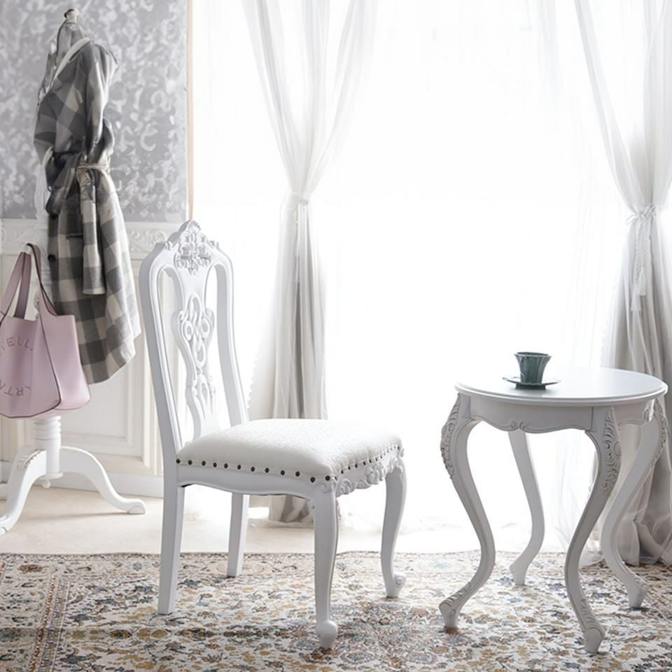 英国調 クイーンアン ダイニングチェア ホワイト 猫脚 画像14