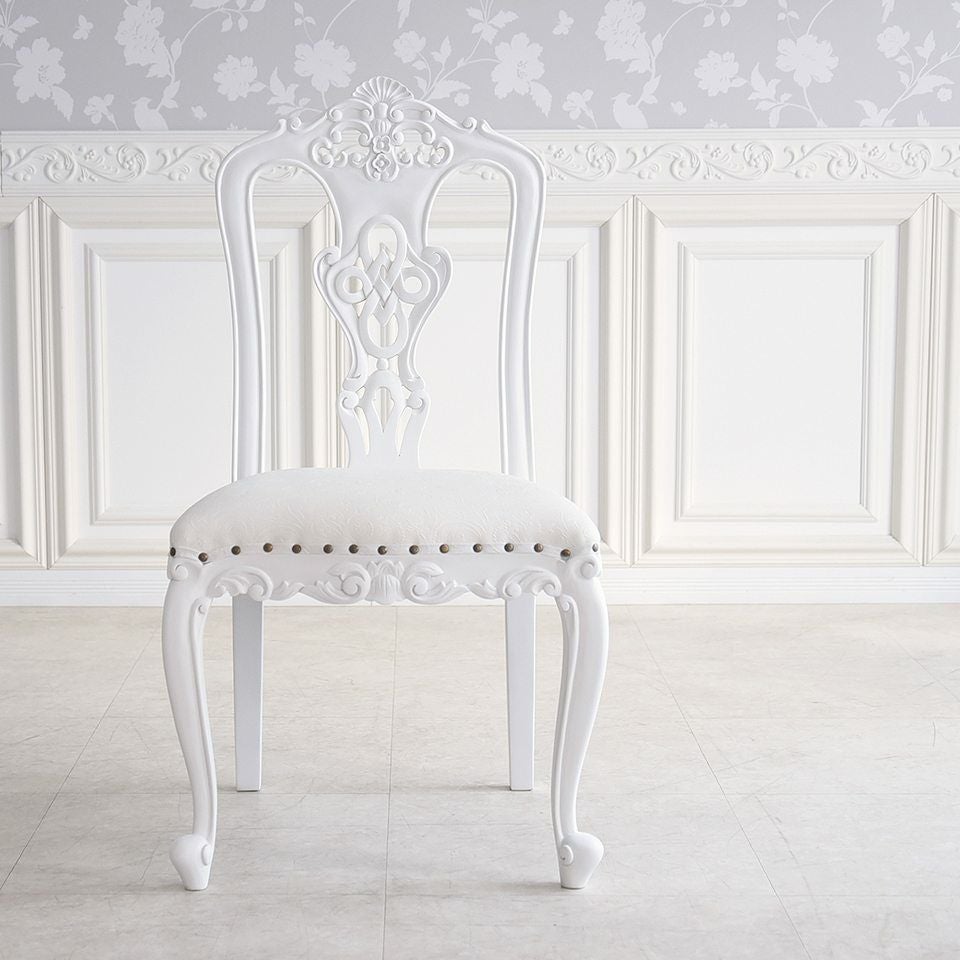 英国調 クイーンアン ダイニングチェア ホワイト 猫脚 画像15