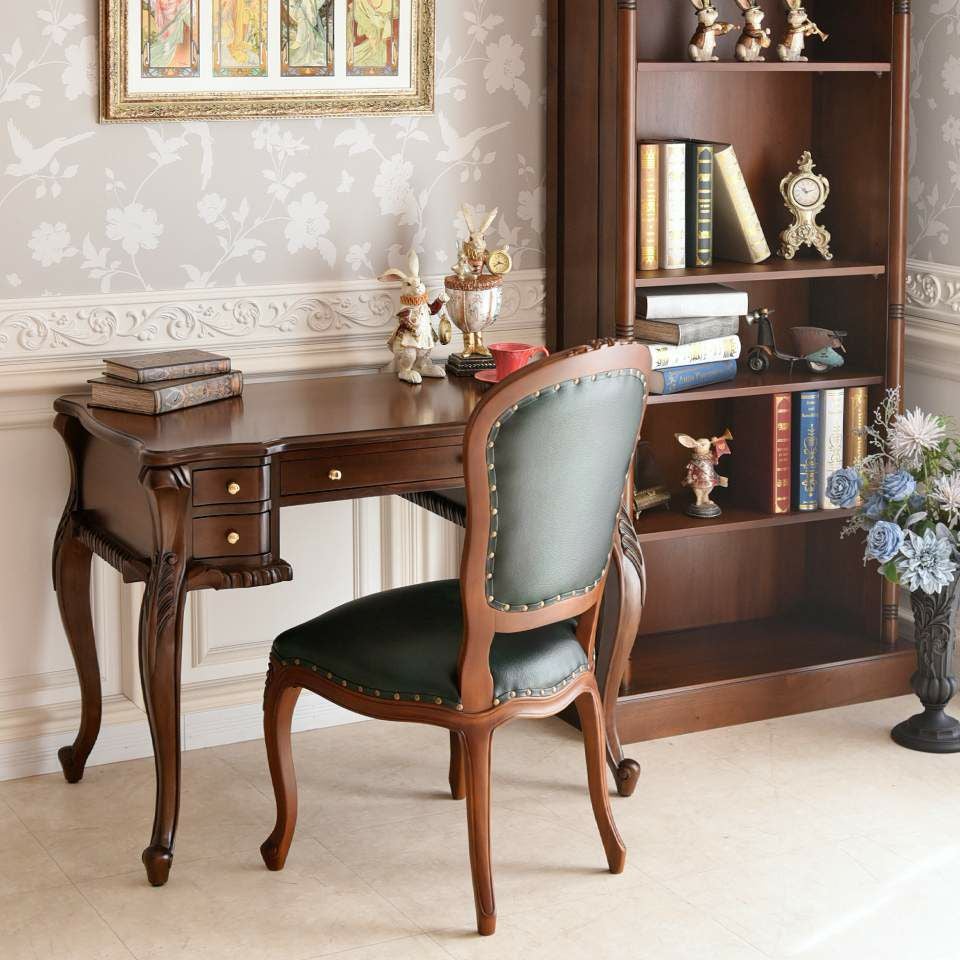 英国調 アンリヴェルデ ダイニングチェア グリーン 猫脚 画像2