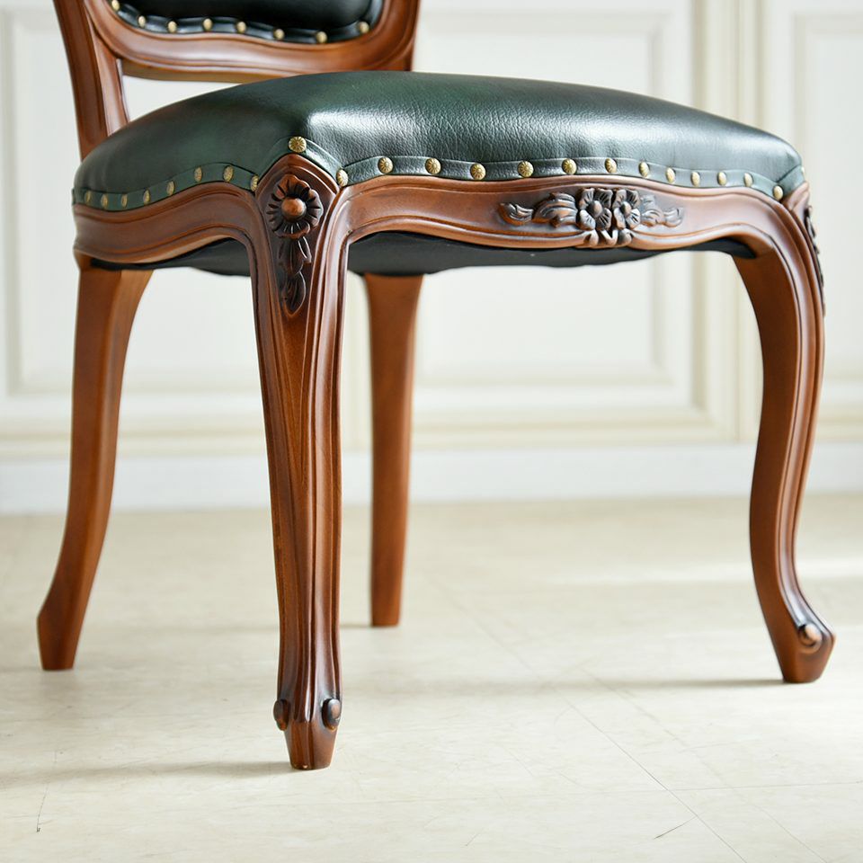 英国調 アンリヴェルデ ダイニングチェア グリーン 猫脚 画像7