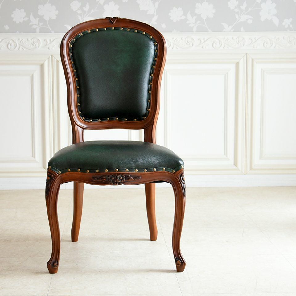 英国調 アンリヴェルデ ダイニングチェア グリーン 猫脚 画像15