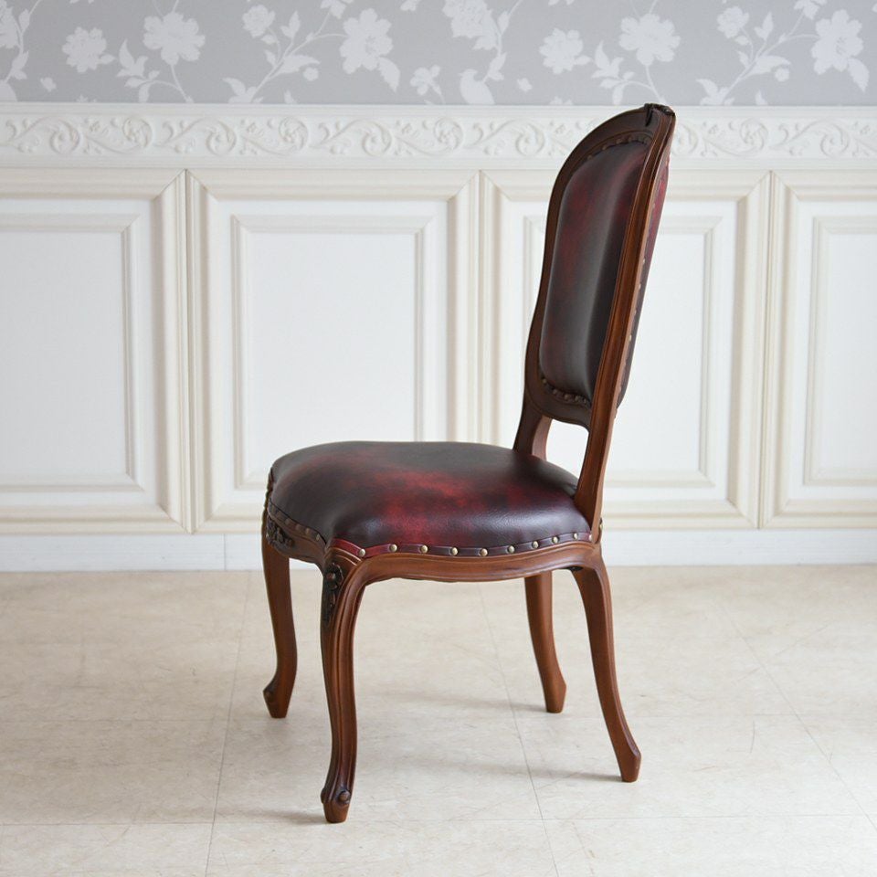 英国調 アンリヴェルデ ダイニングチェア ワインレッド 猫脚 画像5