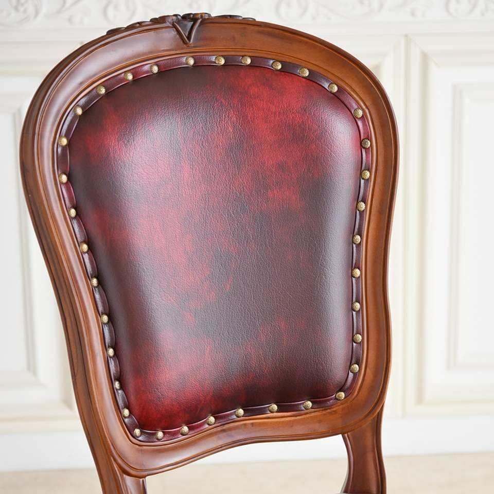 英国調 アンリヴェルデ ダイニングチェア ワインレッド 猫脚 画像6