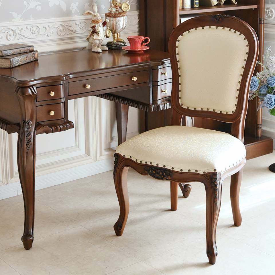 英国調 アンリヴェルデ ダイニングチェア ブラウン 猫脚 画像1