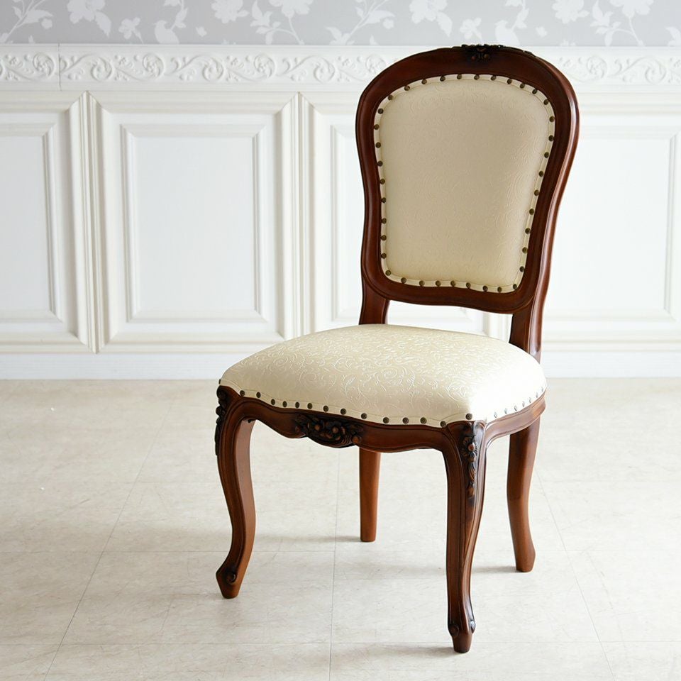 英国調 アンリヴェルデ ダイニングチェア ブラウン 猫脚 画像3