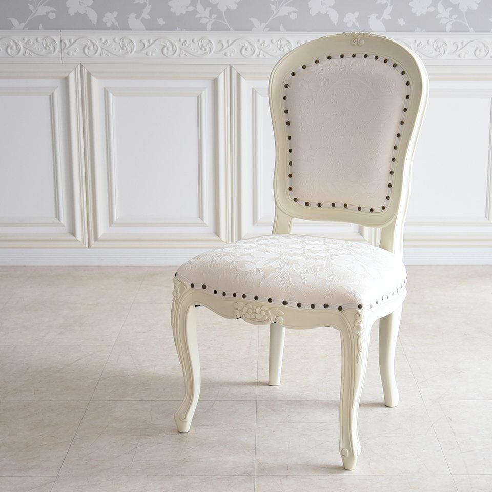 英国調 アンリヴェルデ ダイニングチェア アイボリー 猫脚 画像3