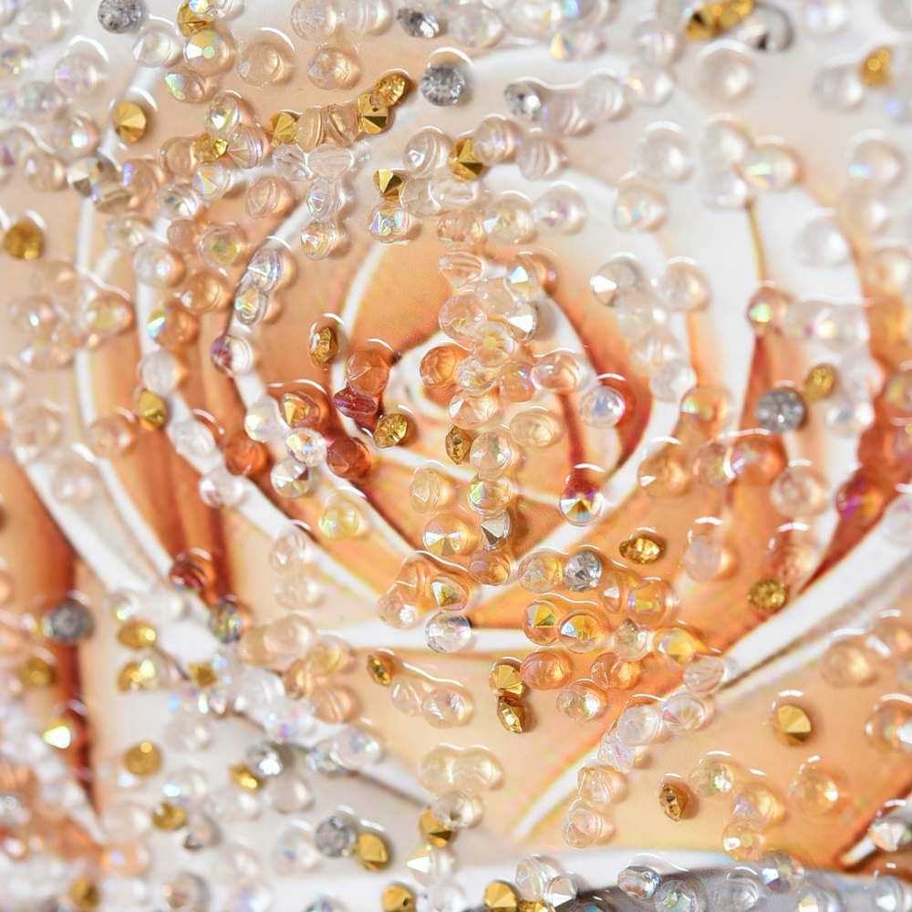 クリスタルアート 「ゴールデン ローズ」 60×60cm 画像6