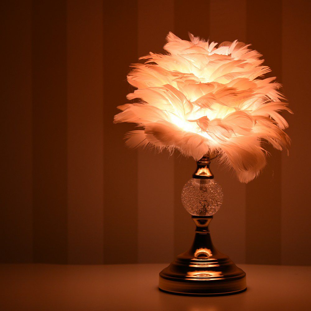 Feather テーブルランプ ピンク 高さ32cm 画像2