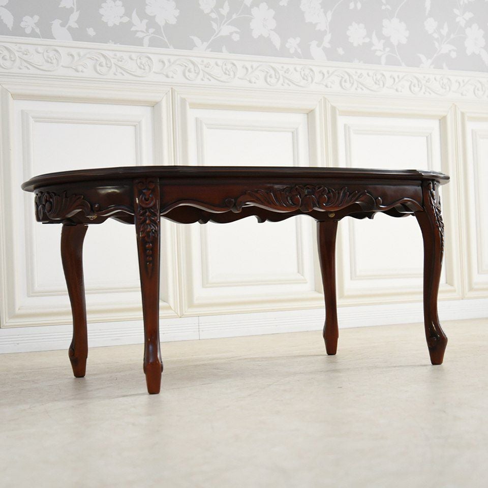 アンティーク調 センターテーブル 幅105cm マホガニー材 クラシック家具 画像3