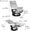 ホワイトチャペル パーソナルチェア 電動 本革ホワイト 画像15サイズ詳細