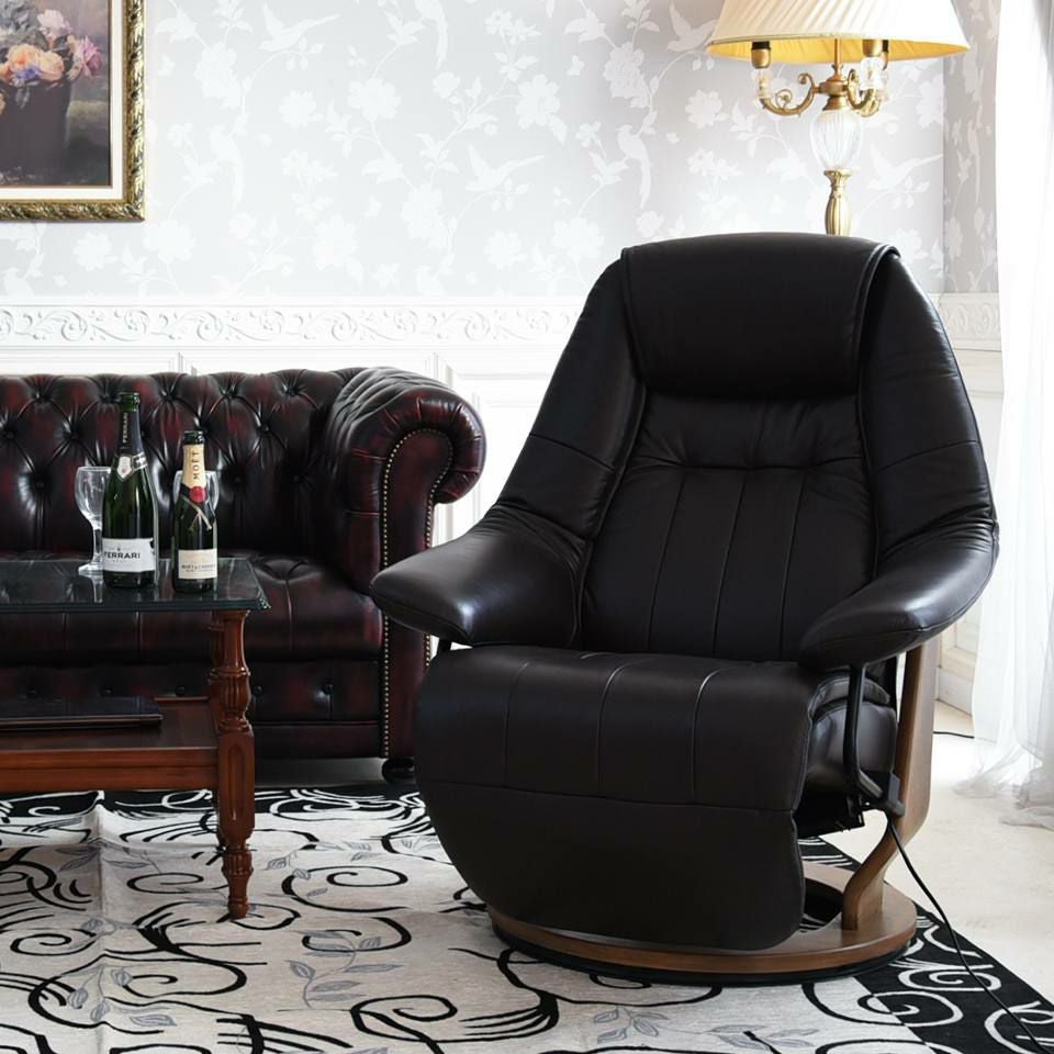 キンデルダイク パーソナルチェア 電動 本革ダークブラウン 画像14