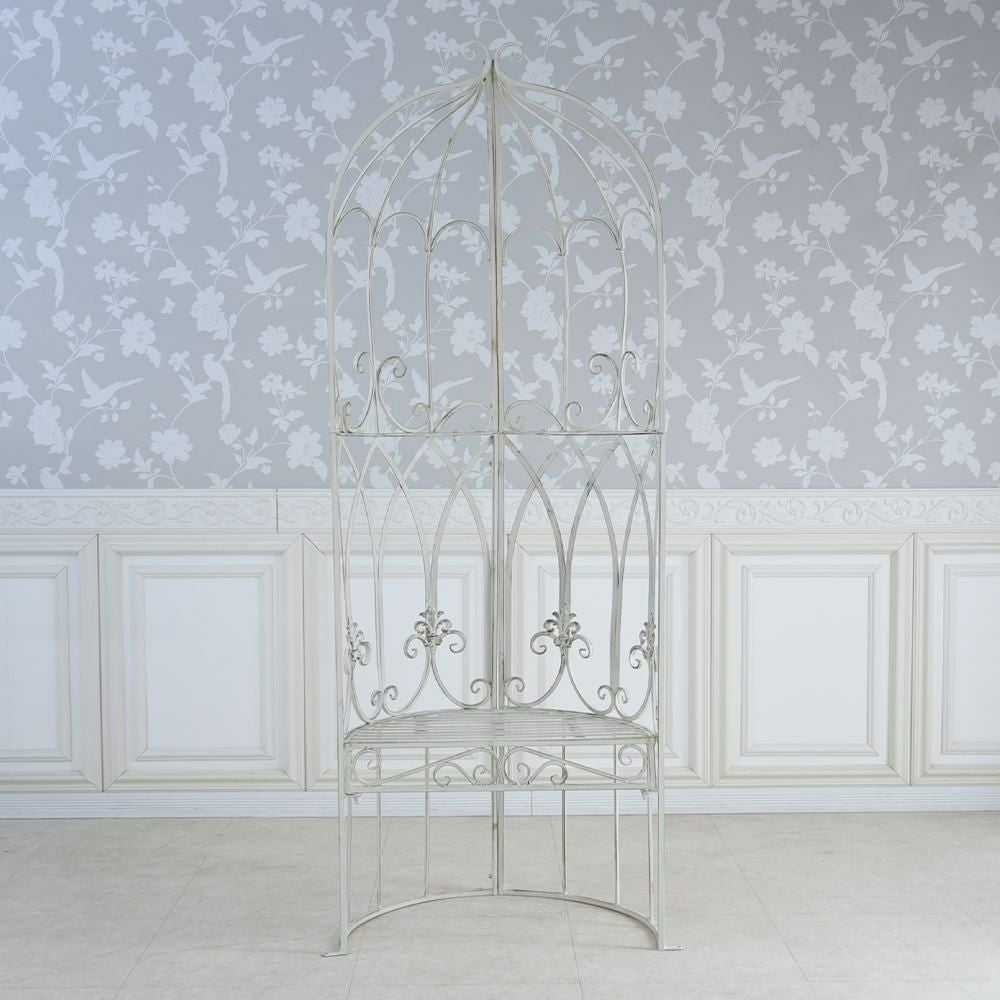 ガーデン ファンタジー ファニチャー アイアン ハーフムーンドームS ベンチ付 幅68cm 画像2