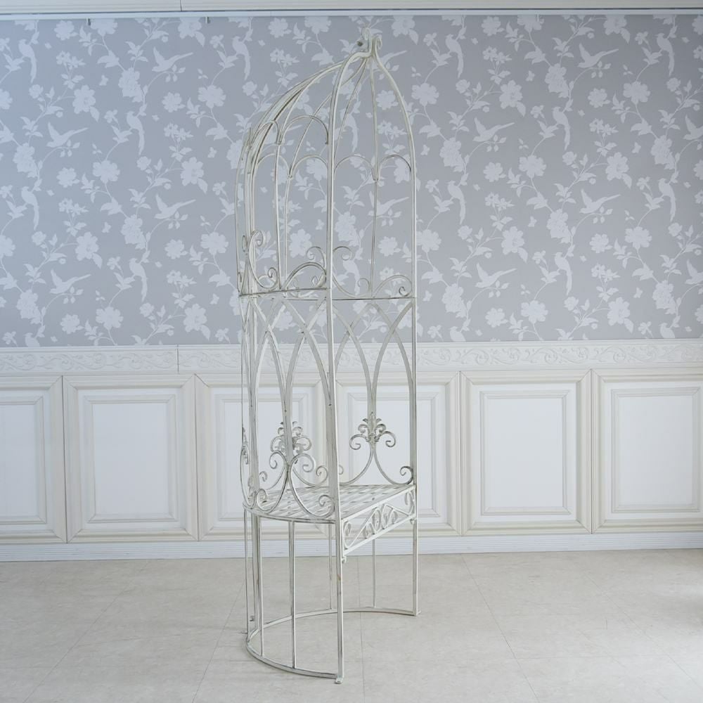 ガーデン ファンタジー ファニチャー アイアン ハーフムーンドームS ベンチ付 幅68cm 画像3