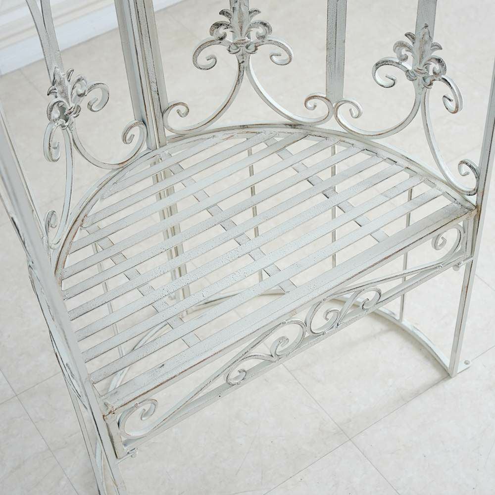 ガーデン ファンタジー ファニチャー アイアン ハーフムーンドームS ベンチ付 幅68cm 画像6