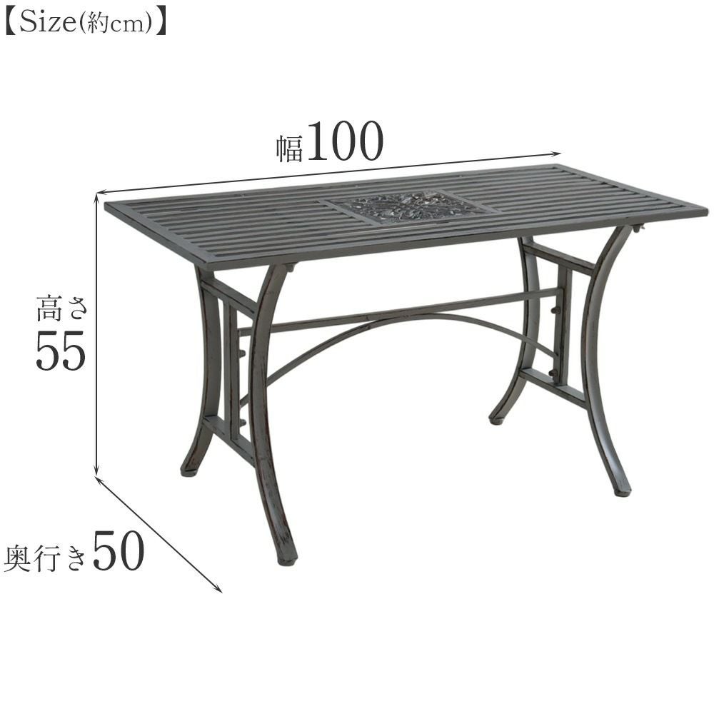 ガーデン ファンタジー ファニチャー アイアン テーブル 幅100cm 画像12サイズ詳細
