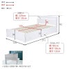 姫系 引出し付 セミダブルベッド ホワイト 幅124cm ボンネルコイル マットレス付 画像11