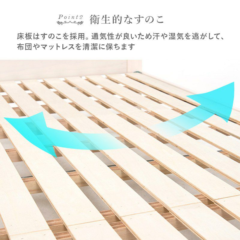 引出付 セミシングルショートベッド ホワイト ボンネルコイル 画像8